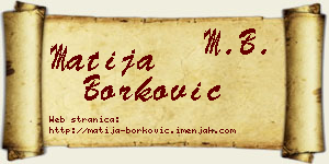 Matija Borković vizit kartica